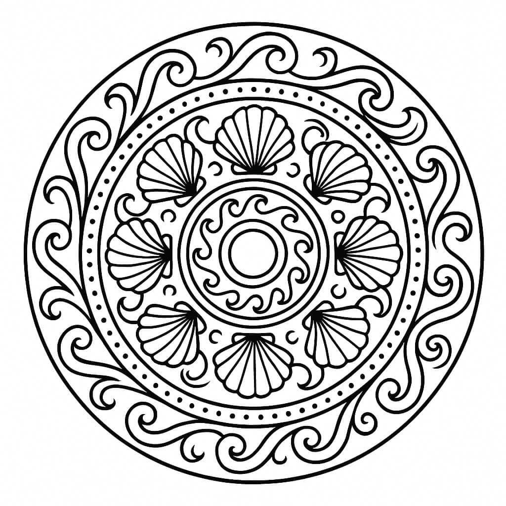 Mandala marinha para colorir