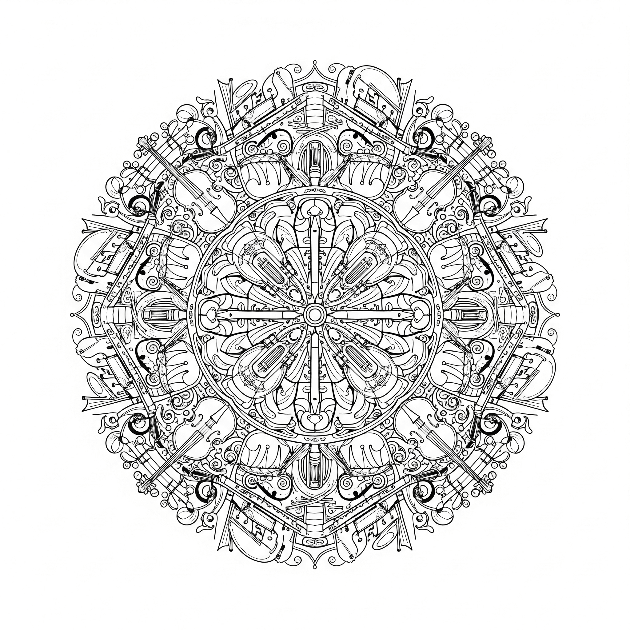 Mandala musical para colorir