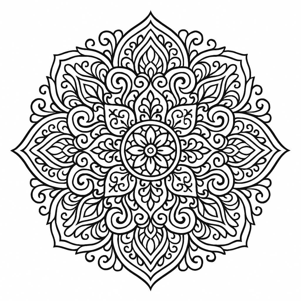 Mandala ornamental para colorir