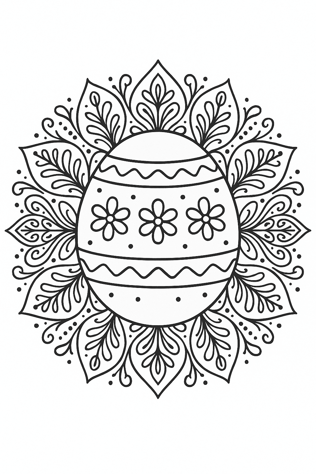 Mandala ovo de Páscoa para colorir