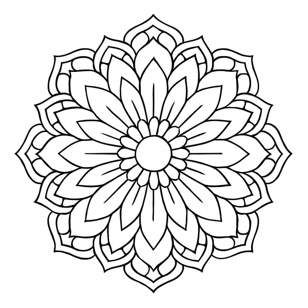 Mandala de pétalas para colorir