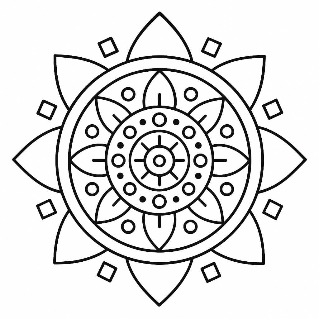 Mandala simplificada para colorir