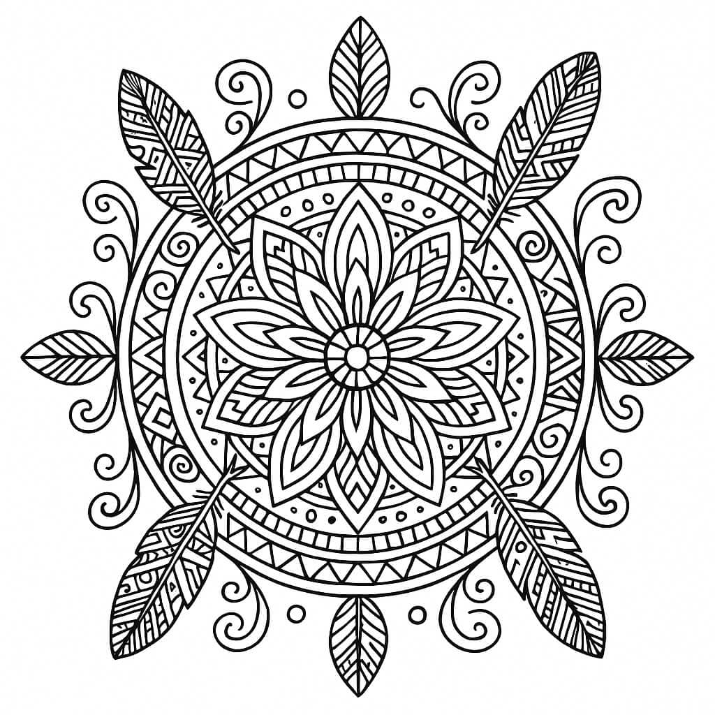 Mandala tribal para colorir