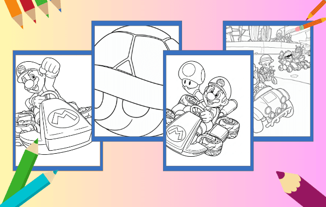 Mario Kart para colorir