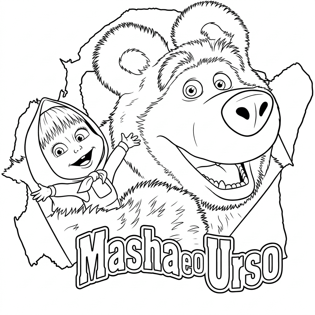 Masha e o Urso para colorir