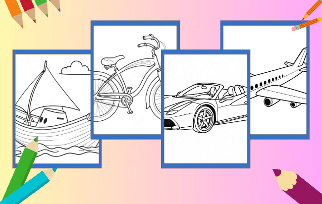 Meios de Transporte Para Colorir