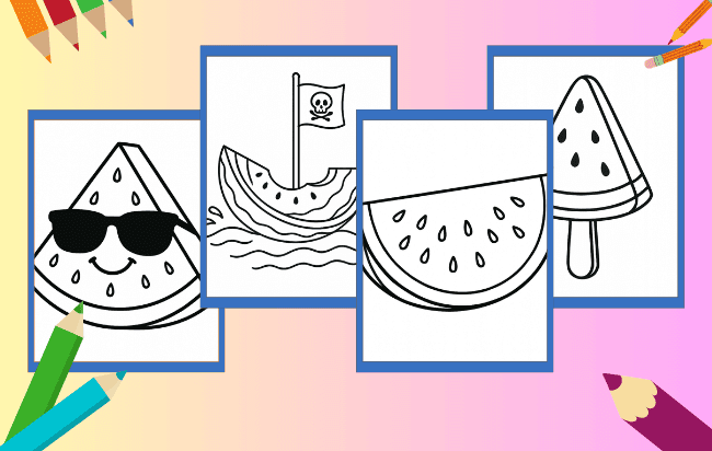 Desenhos de Melancia para colorir