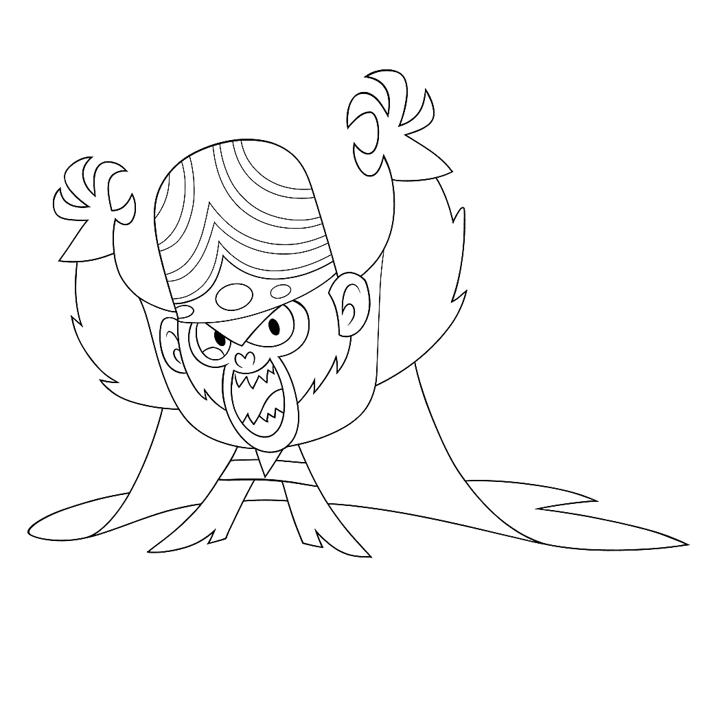 Macaco Louco e as Meninas Super Poderosas para colorir