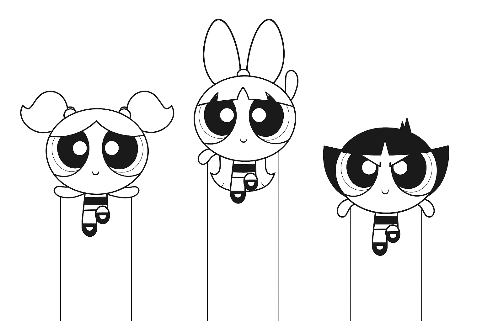Meninas Super Poderosas para colorir