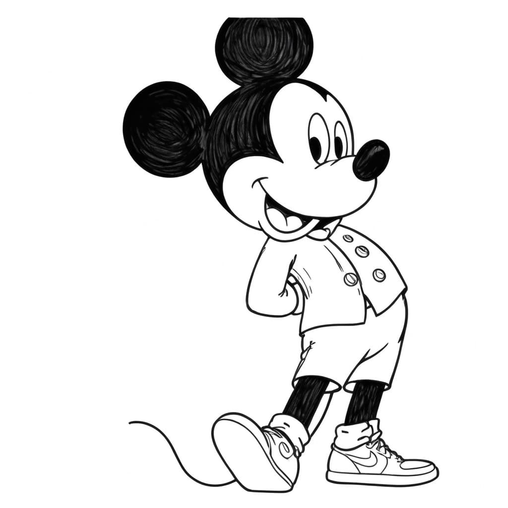 Mickey de camiseta para colorir