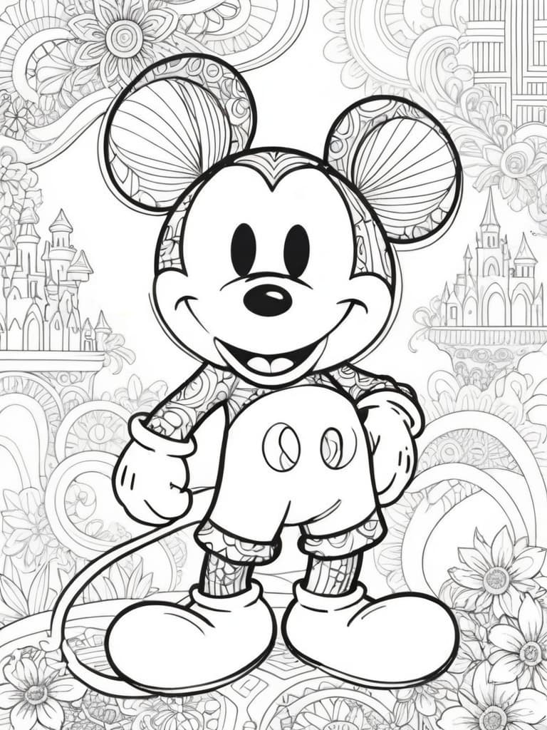 Mickey em detalhes para colorir