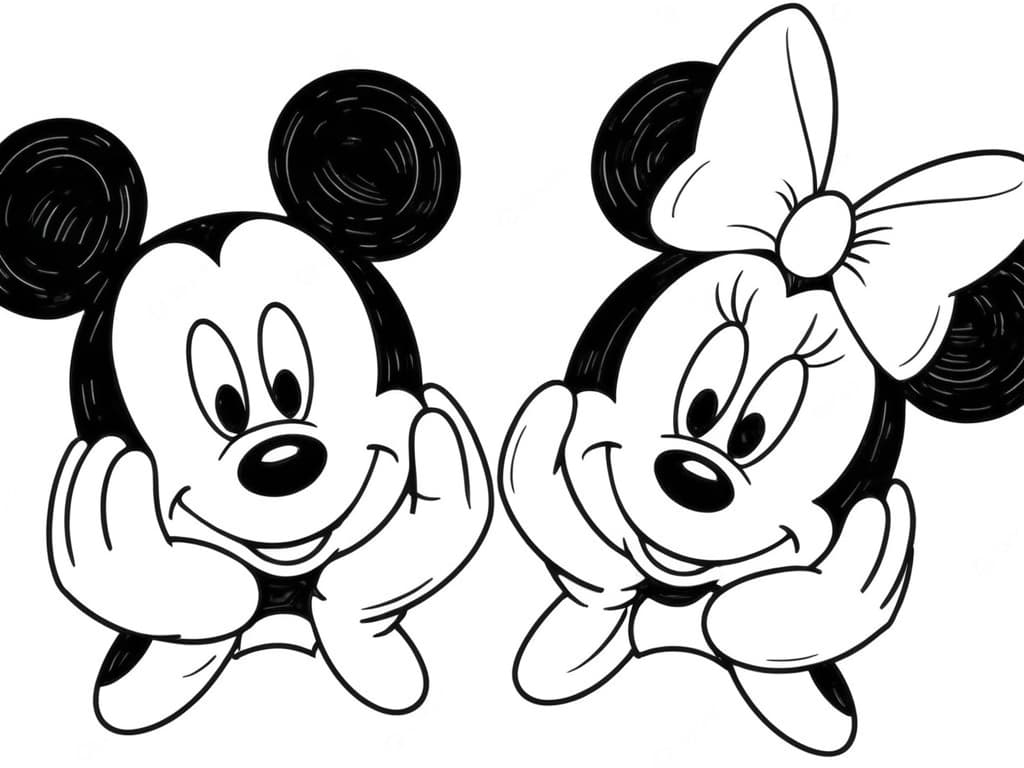 Mickey e sua companheira Minnie para colorir