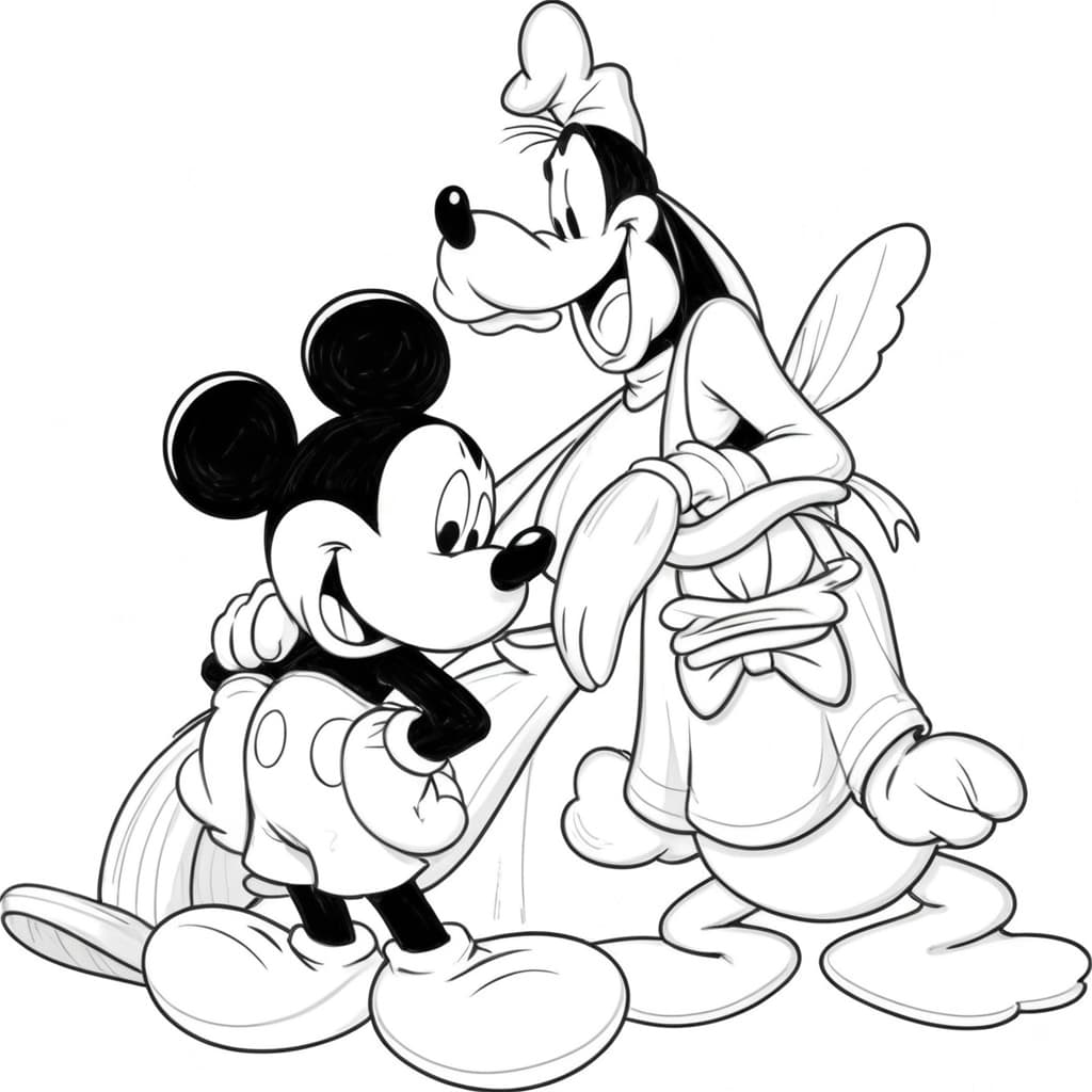 Mickey, Pateta e Donald para colorir