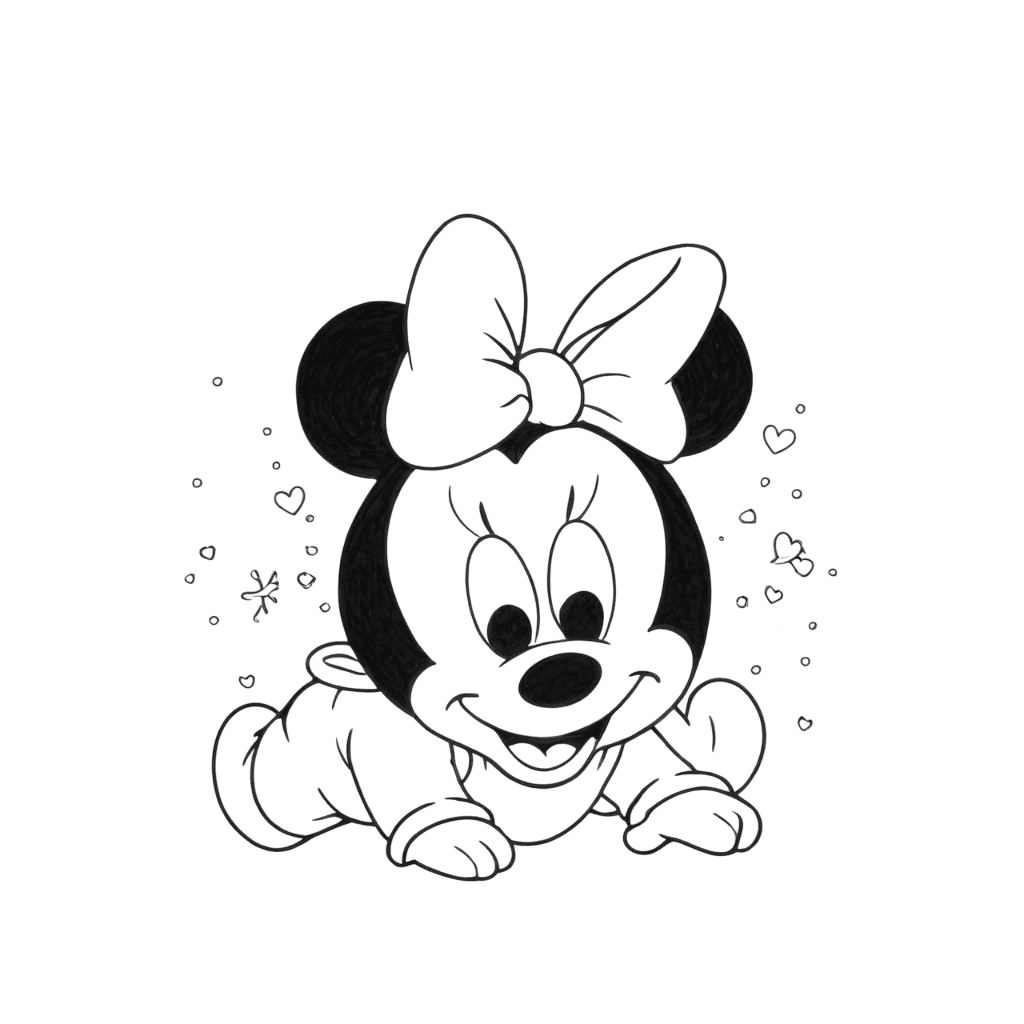 Minnie bebê para colorir