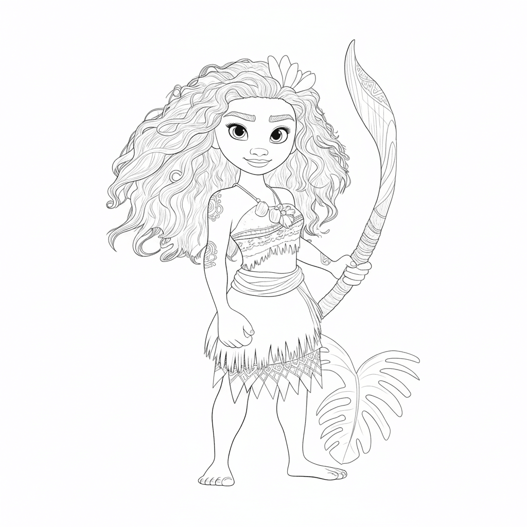 Moana desenho para colorir
