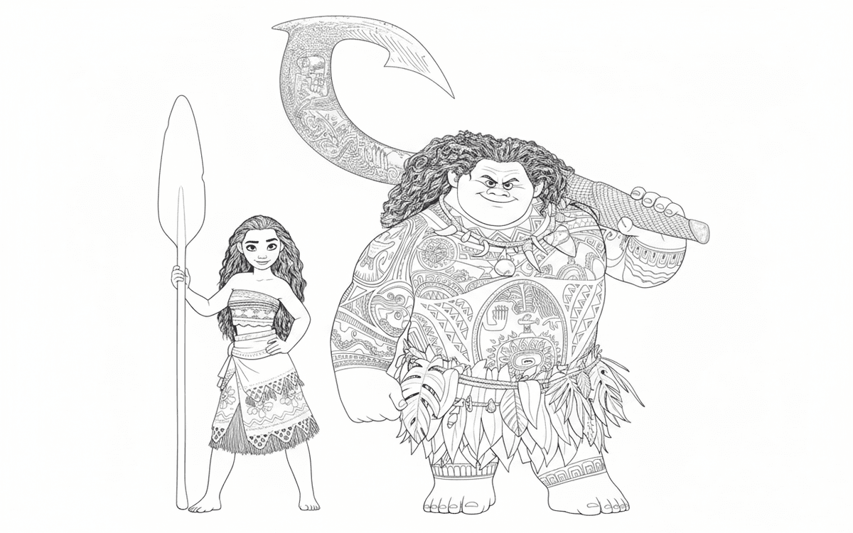 10 Desenhos da Moana para colorir e imprimir