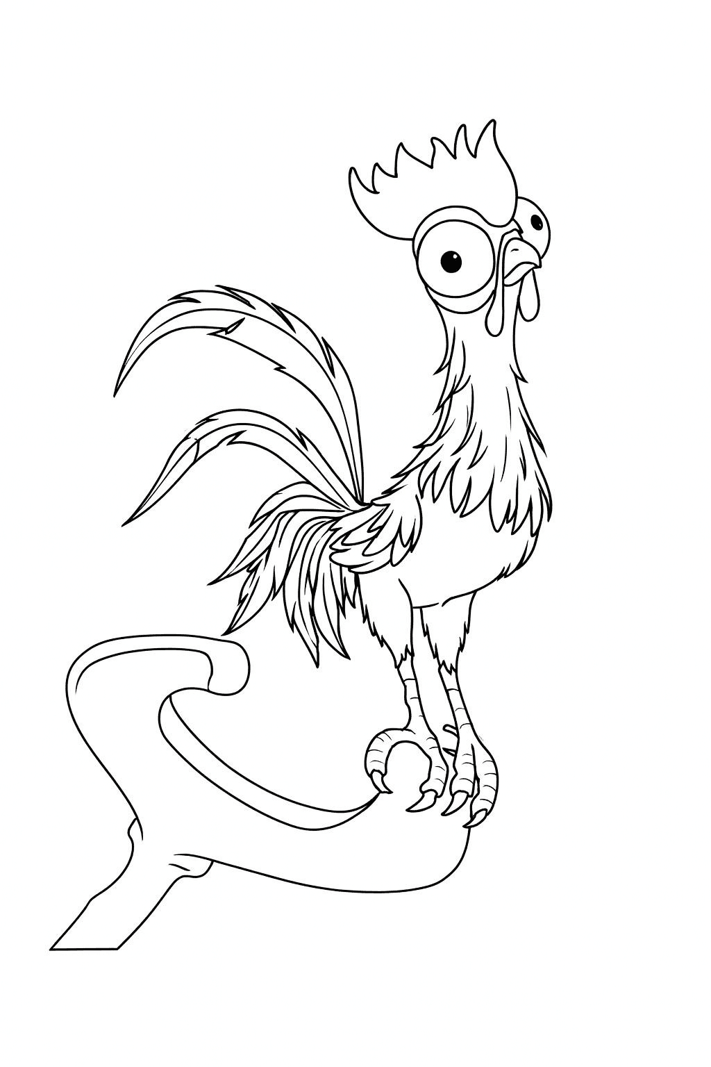 Moana e Hei Hei para colorir