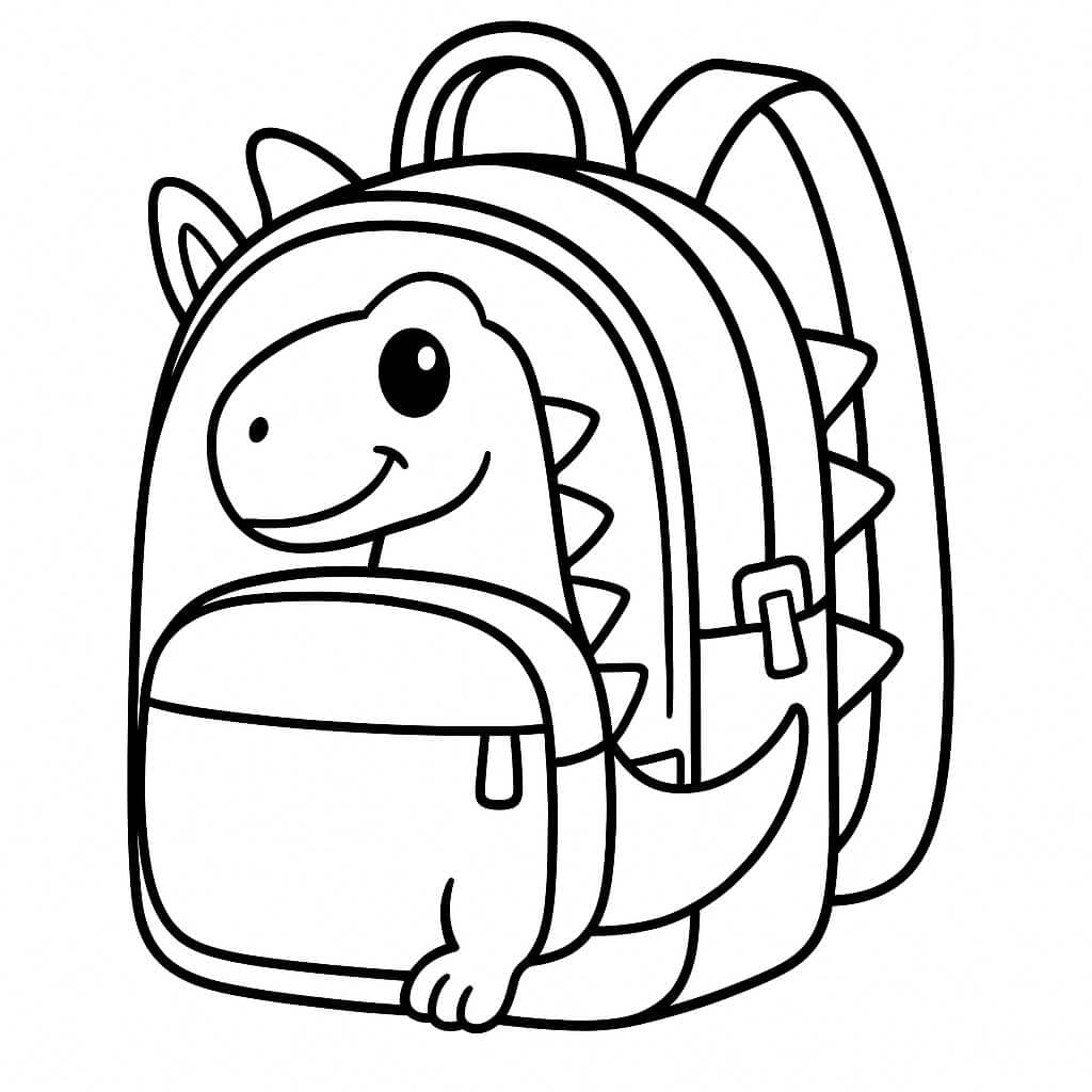 Mochila de dinossauro para colorir