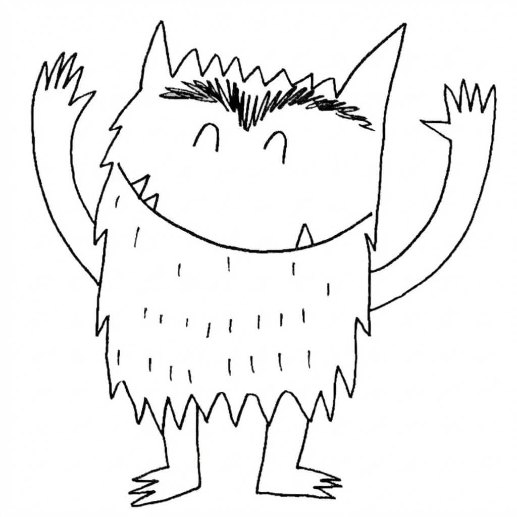 Monstro das Cores amarelo para colorir