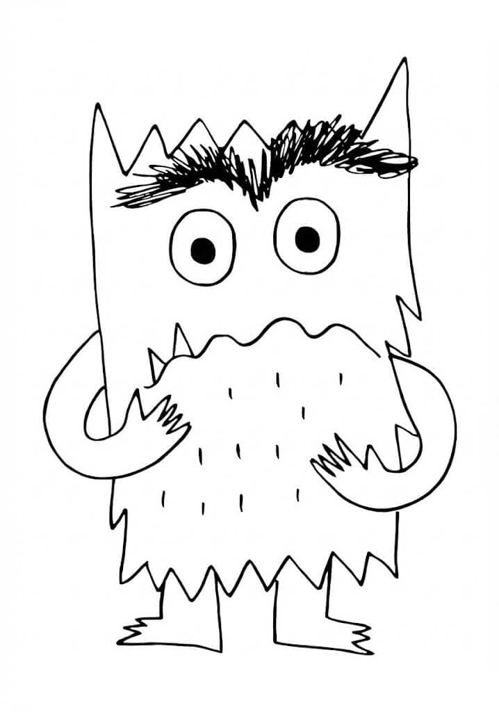 Monstro das Cores cinza para colorir