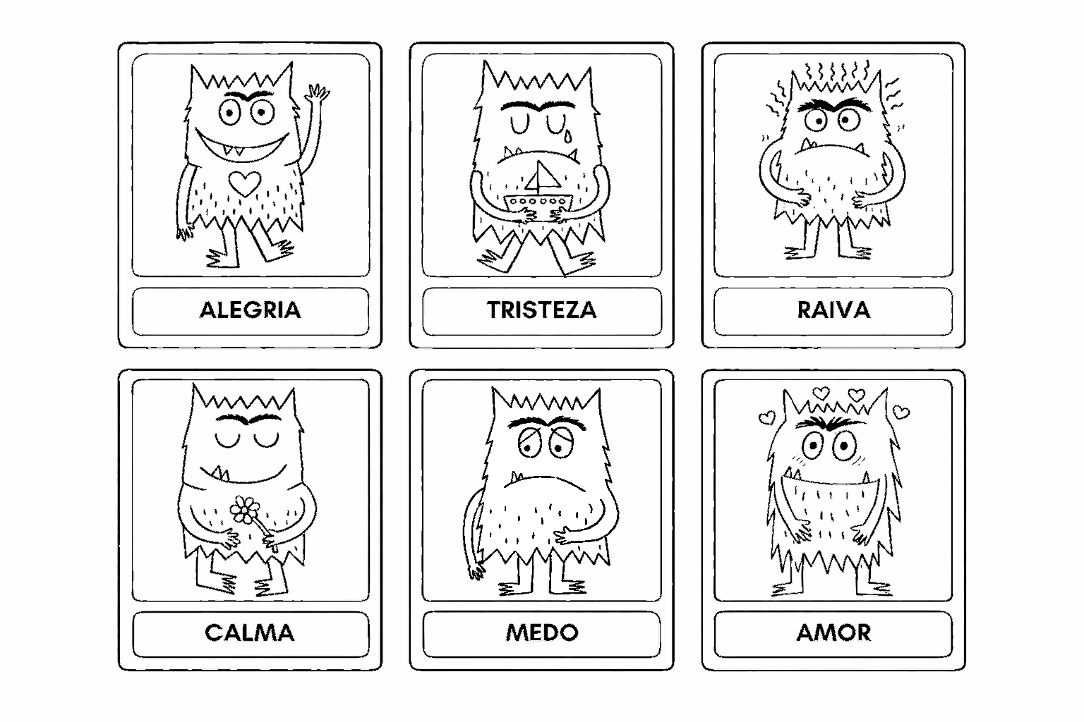 Monstro das Cores e as emoções para colorir