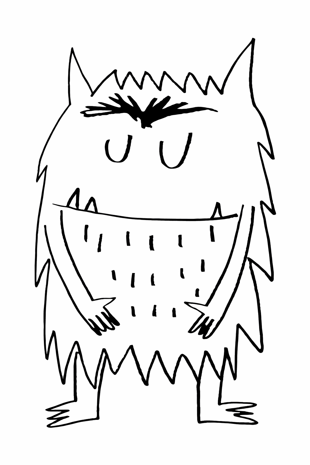 Monstro das Cores verde para colorir