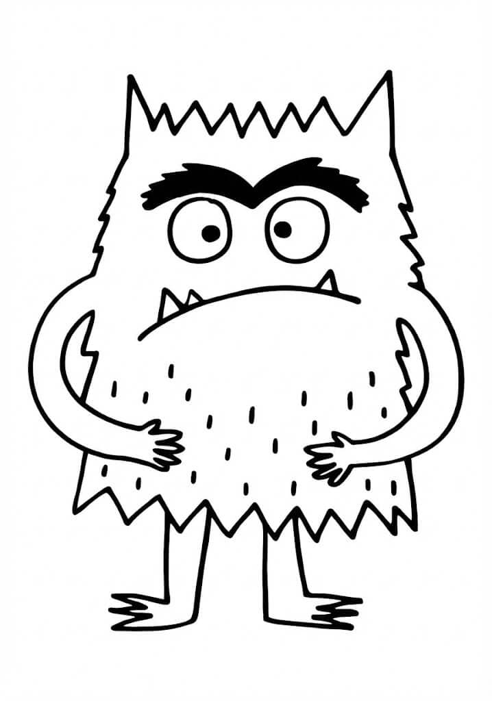 Monstro das Cores vermelho para colorir