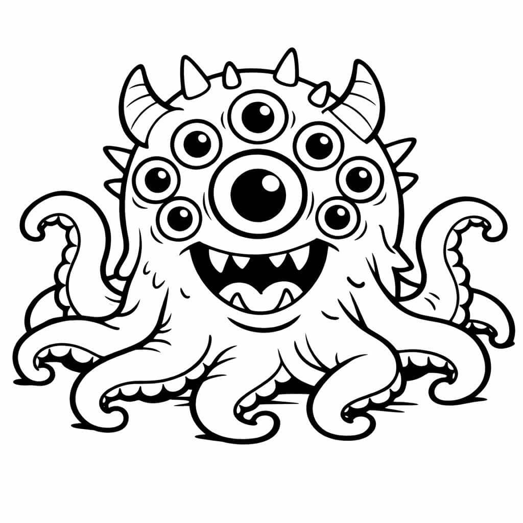 20 Desenhos de Monstro para colorir e imprimir