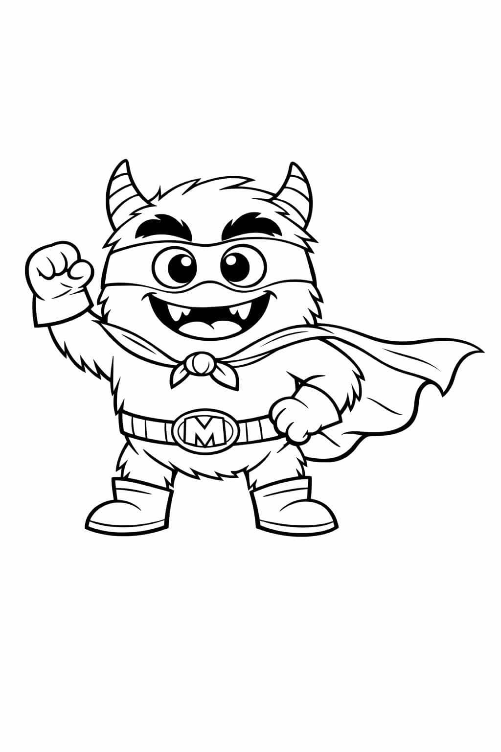 Monstro super-herói para colorir