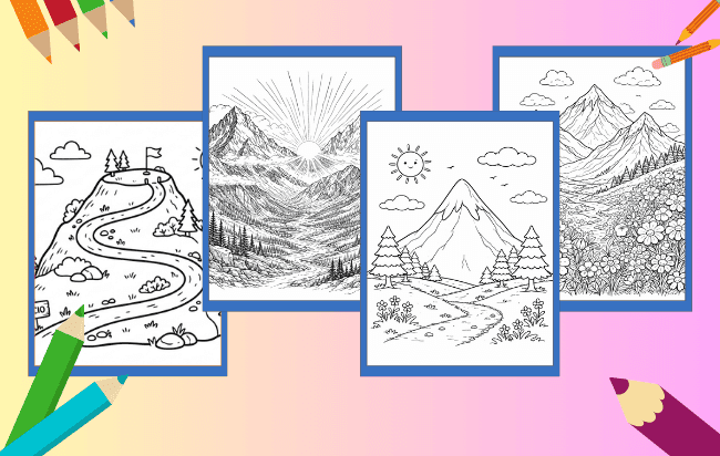 Desenhos de Montanha para colorir