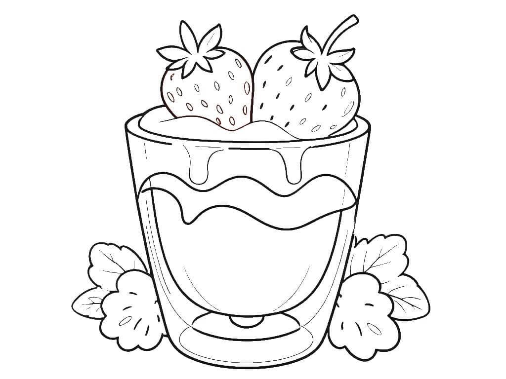 Drink de morango para colorir
