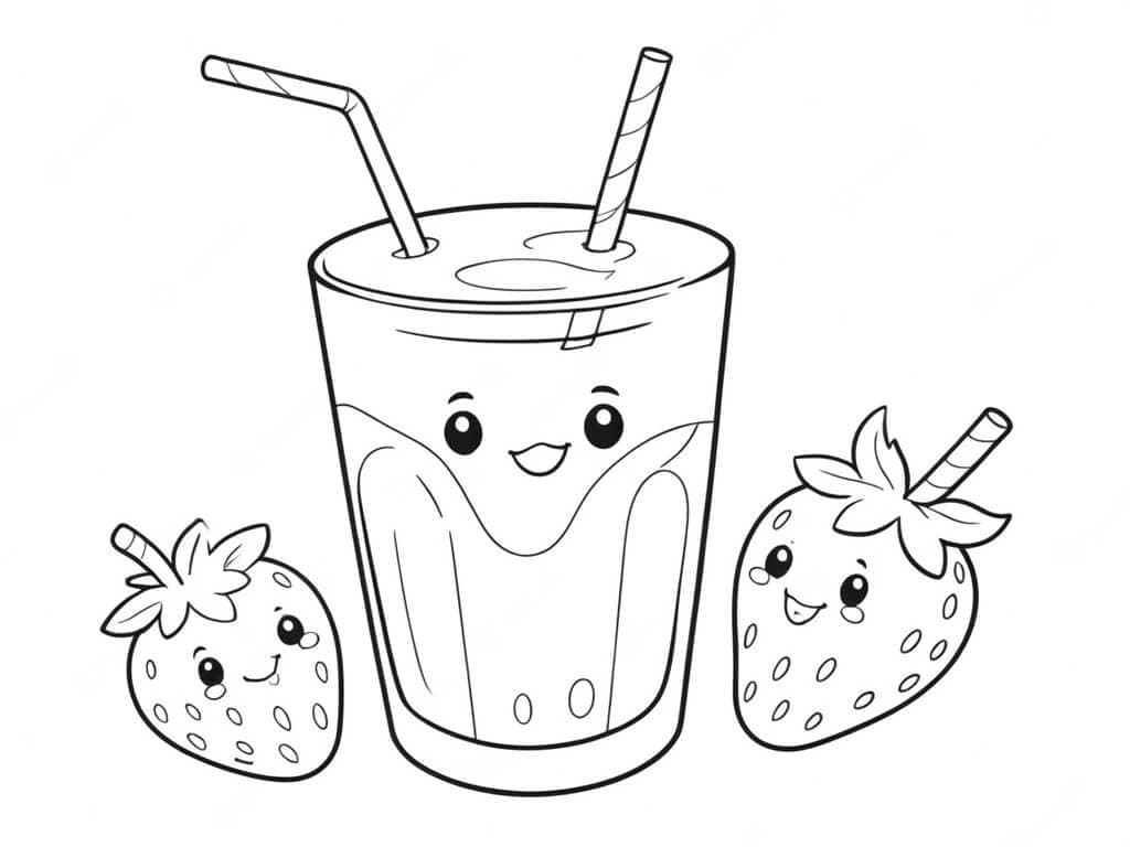 Suco de morango para colorir