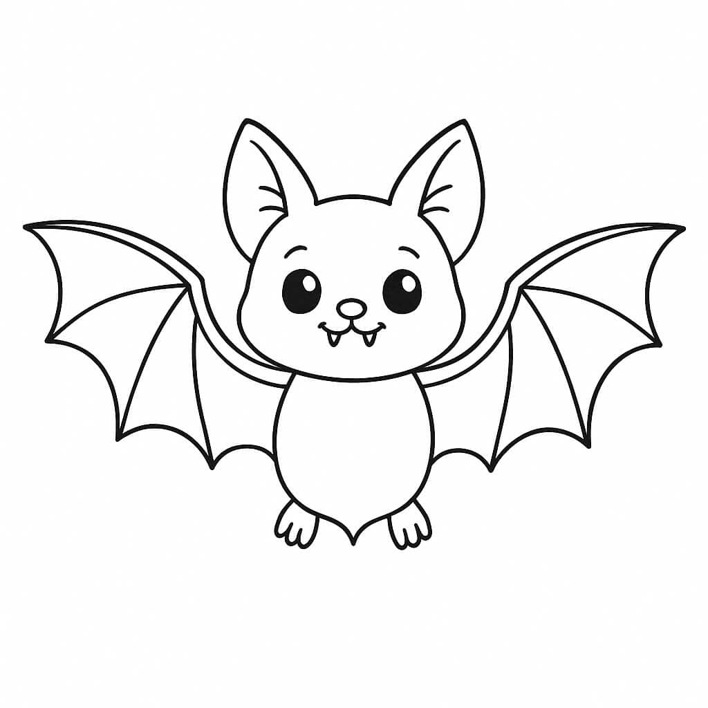 Morcego com asas abertas para colorir