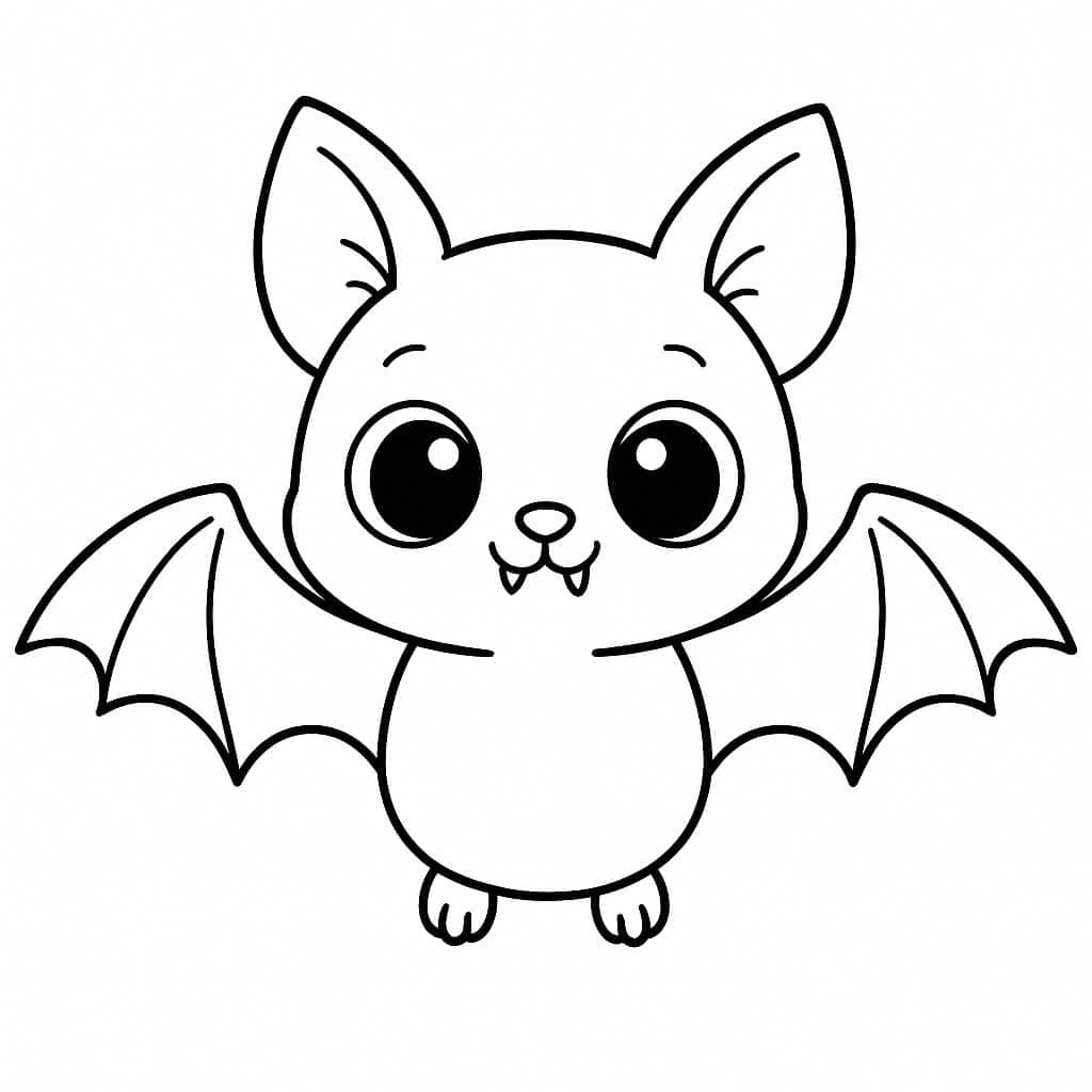 Morcego kawaii para colorir