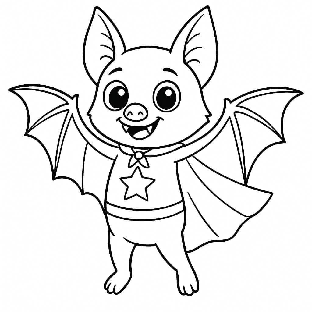 Morcego super-herói para colorir