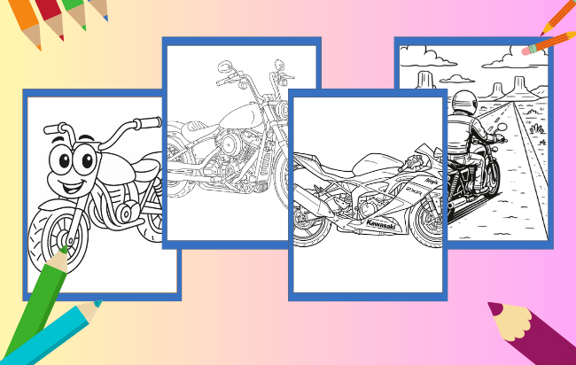 Desenhos de Moto para colorir