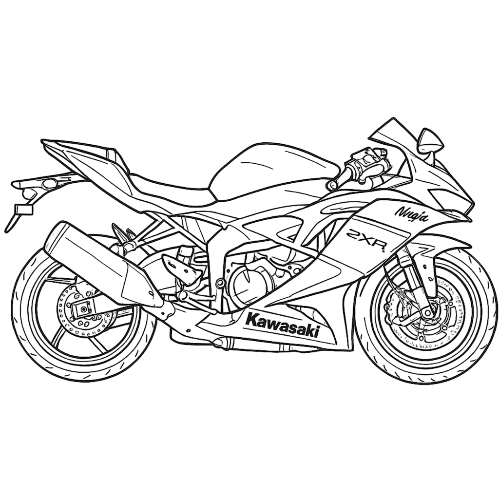 Moto Ninja Kawasaki para colorir