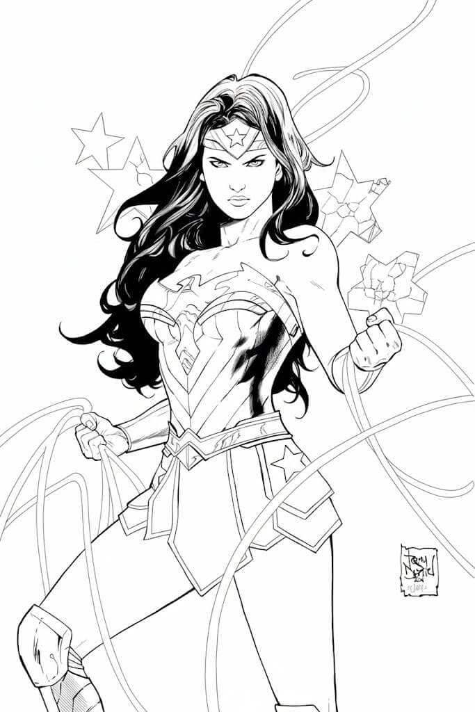 Mulher Maravilha DCU para colorir