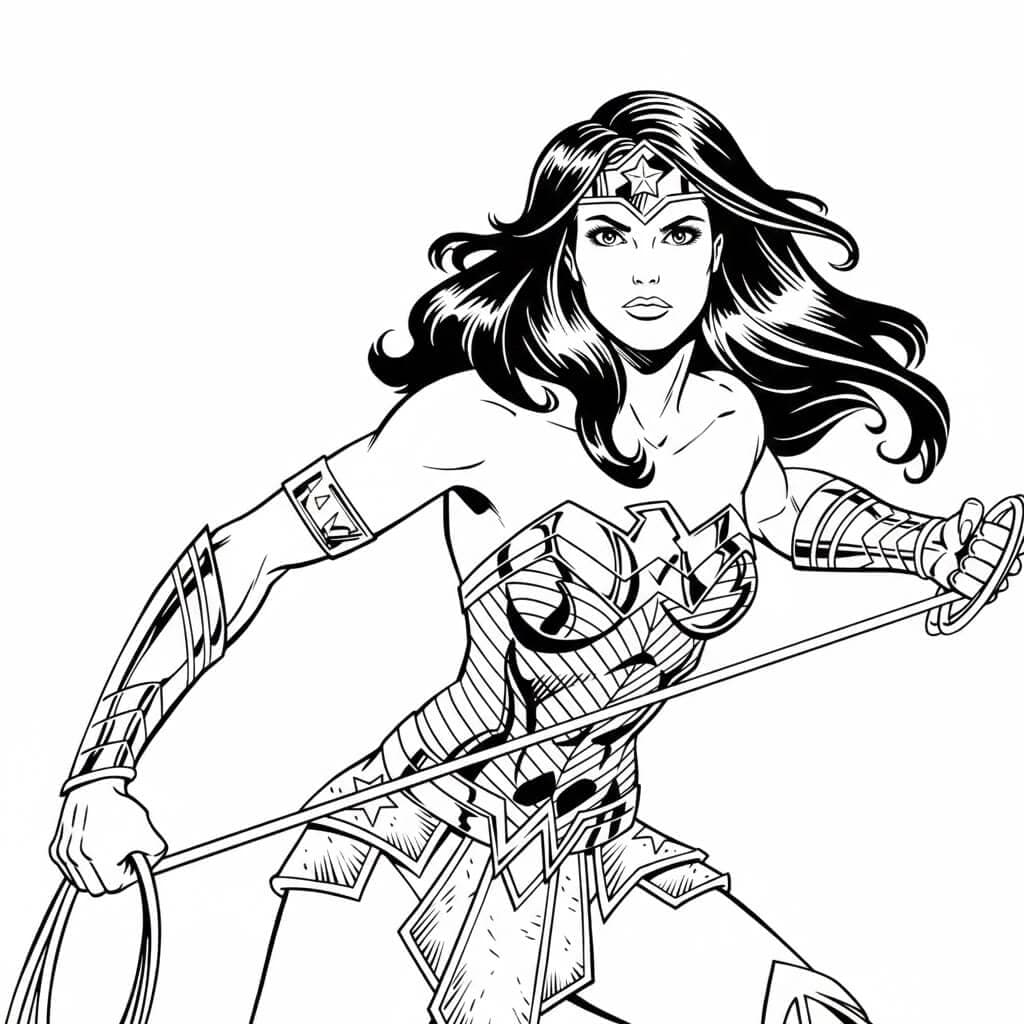 Mulher Maravilha dos quadrinhos para colorir