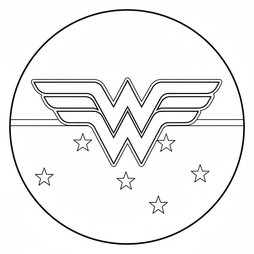 Símbolo da Mulher Maravilha para colorir