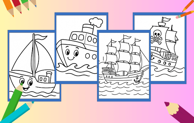 Desenhos de Navio para colorir