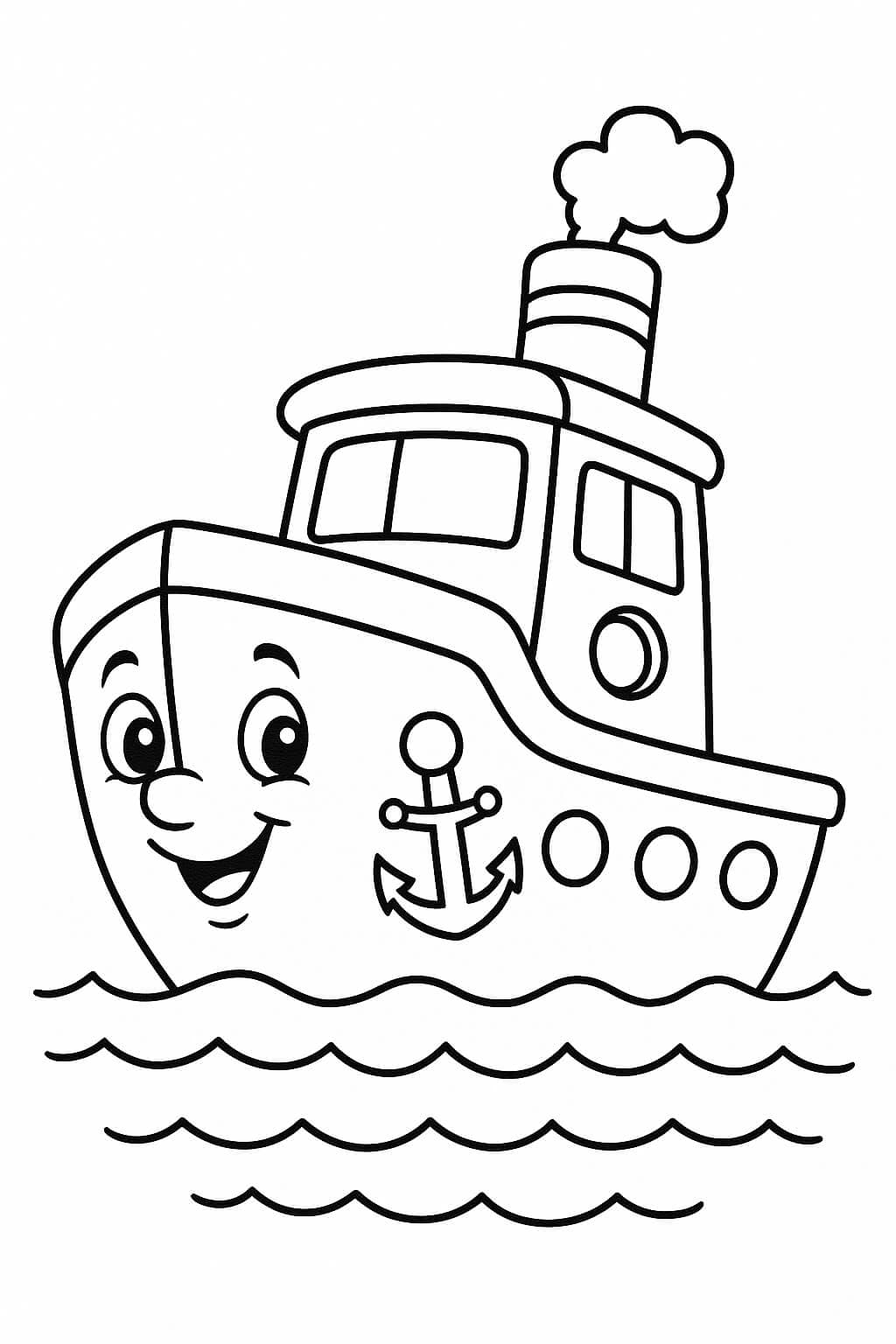 Navio rebocador para colorir