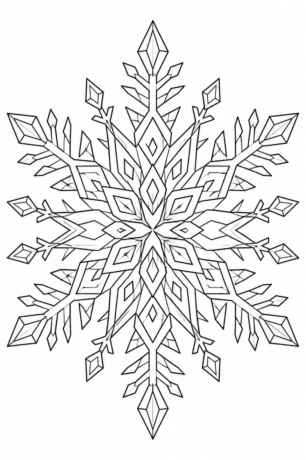 Mandala de flocos de neve para colorir