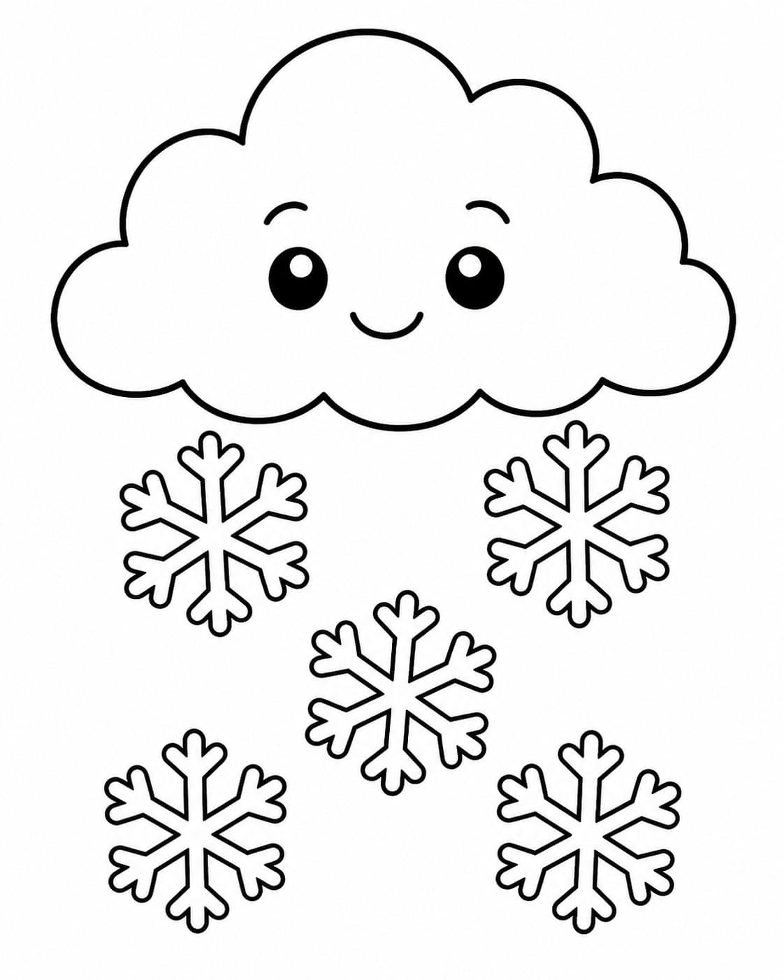 Nuvem de neve para crianças colorirem