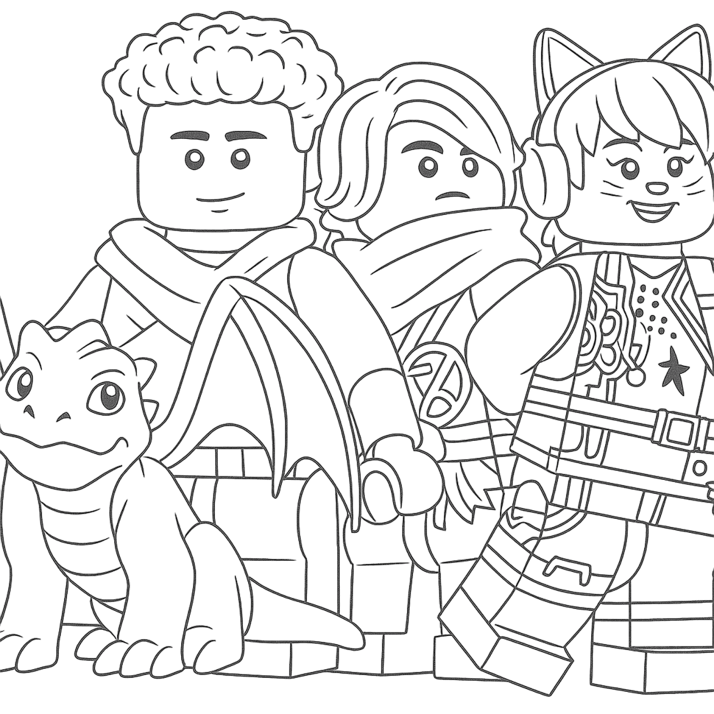 Ninjas de Ninjago unidos para colorir