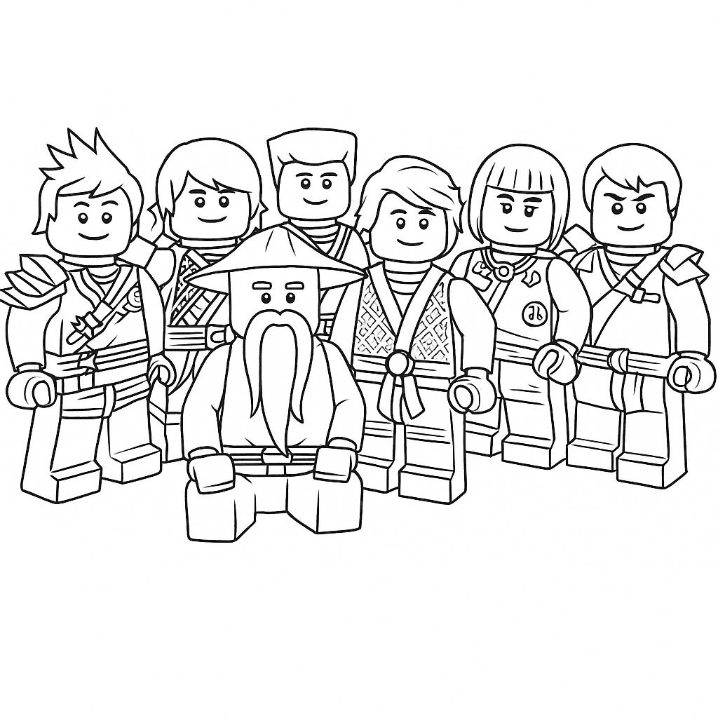 Personagens ddoe Ninjago para colorir