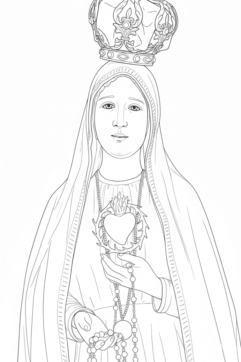 9 Desenhos de Nossa Senhora para colorir e imprimir
