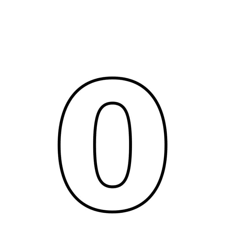 Número 0 para colorir