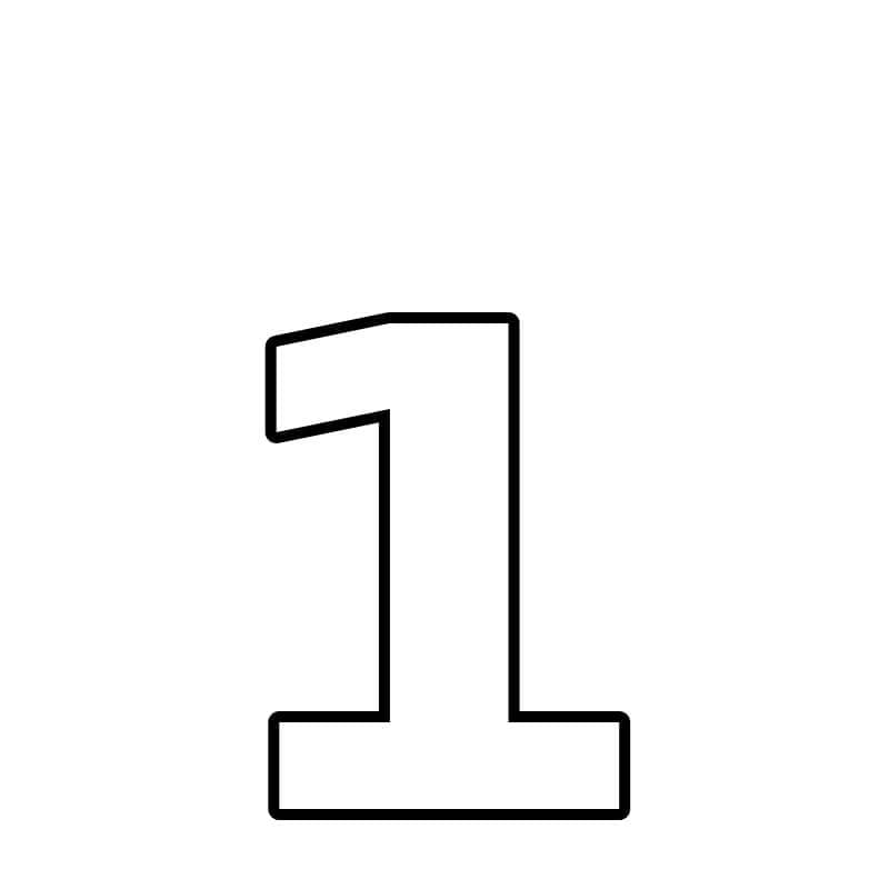 Número 1 para colorir