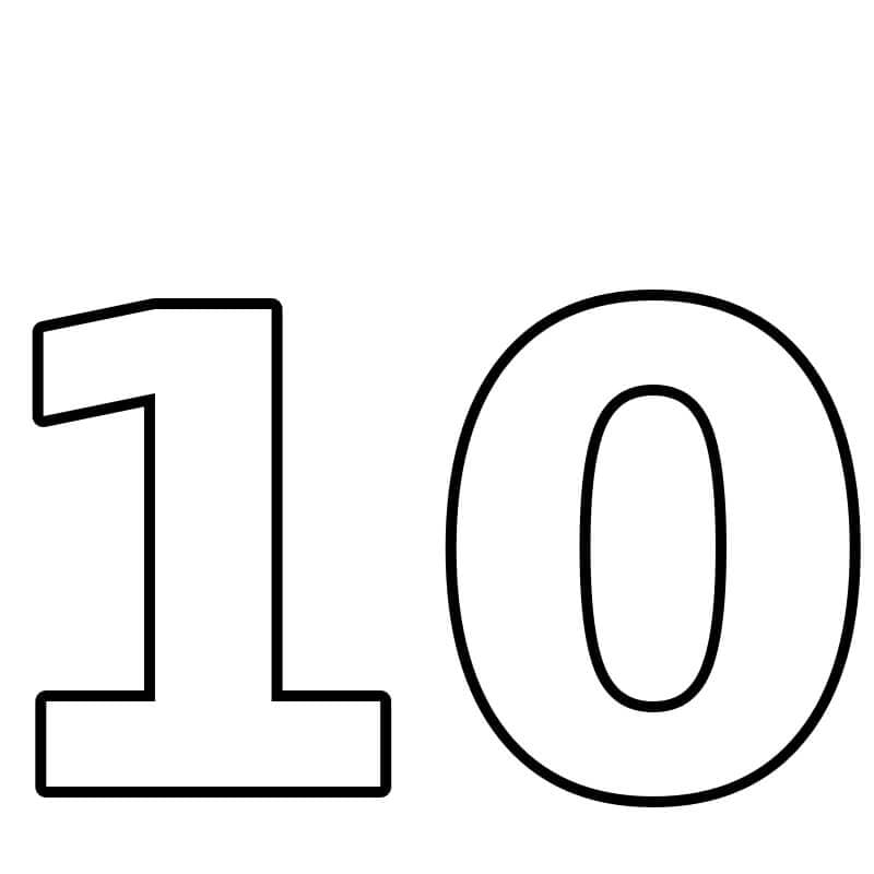 Número 10 para colorir